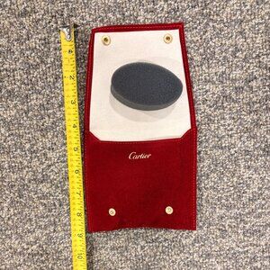 Cartier red suede/microfiber travel pouch, brand new